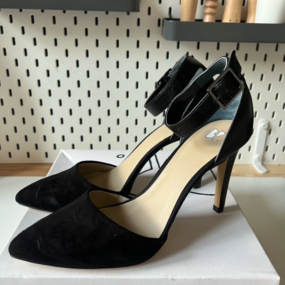 NWT BP Mallory Lea Black High Heel Ankle Strap Shoes size 8 - Picture 2 of 9